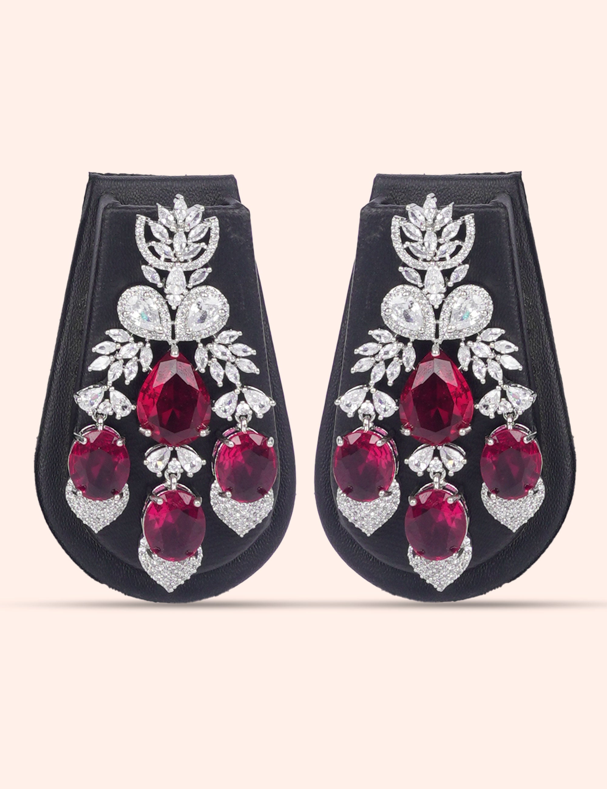 Crimson Empress Set & Zirconia Diamond Statement Set by N Dazzles Designs
