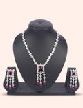 Ruby Prism Elegance & Zirconia Diamond Statement Set by N Dazzles Designs