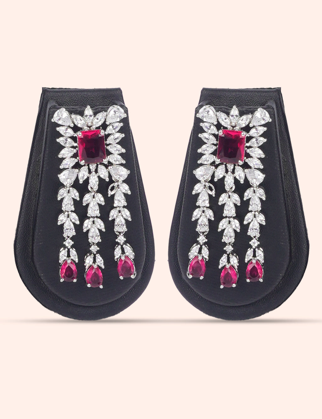 Ruby Prism Elegance & Zirconia Diamond Statement Set by N Dazzles Designs