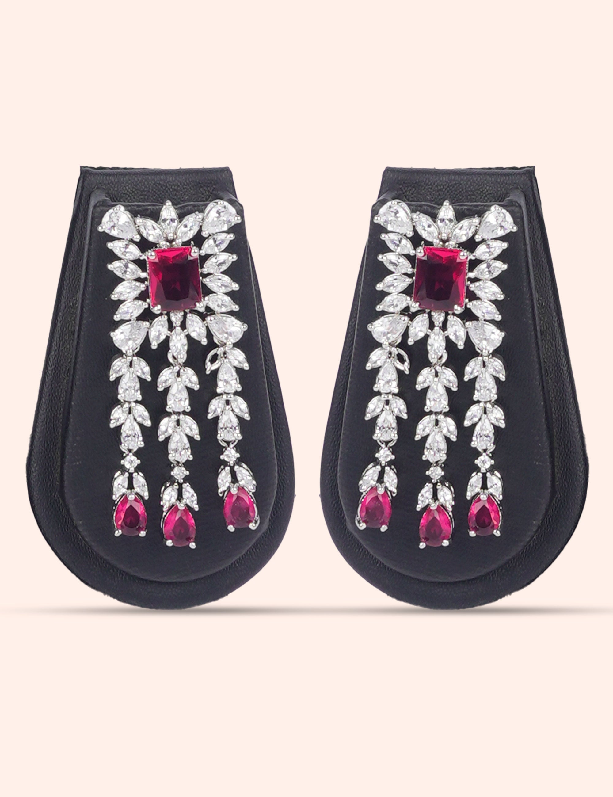 Ruby Prism Elegance & Zirconia Diamond Statement Set by N Dazzles Designs