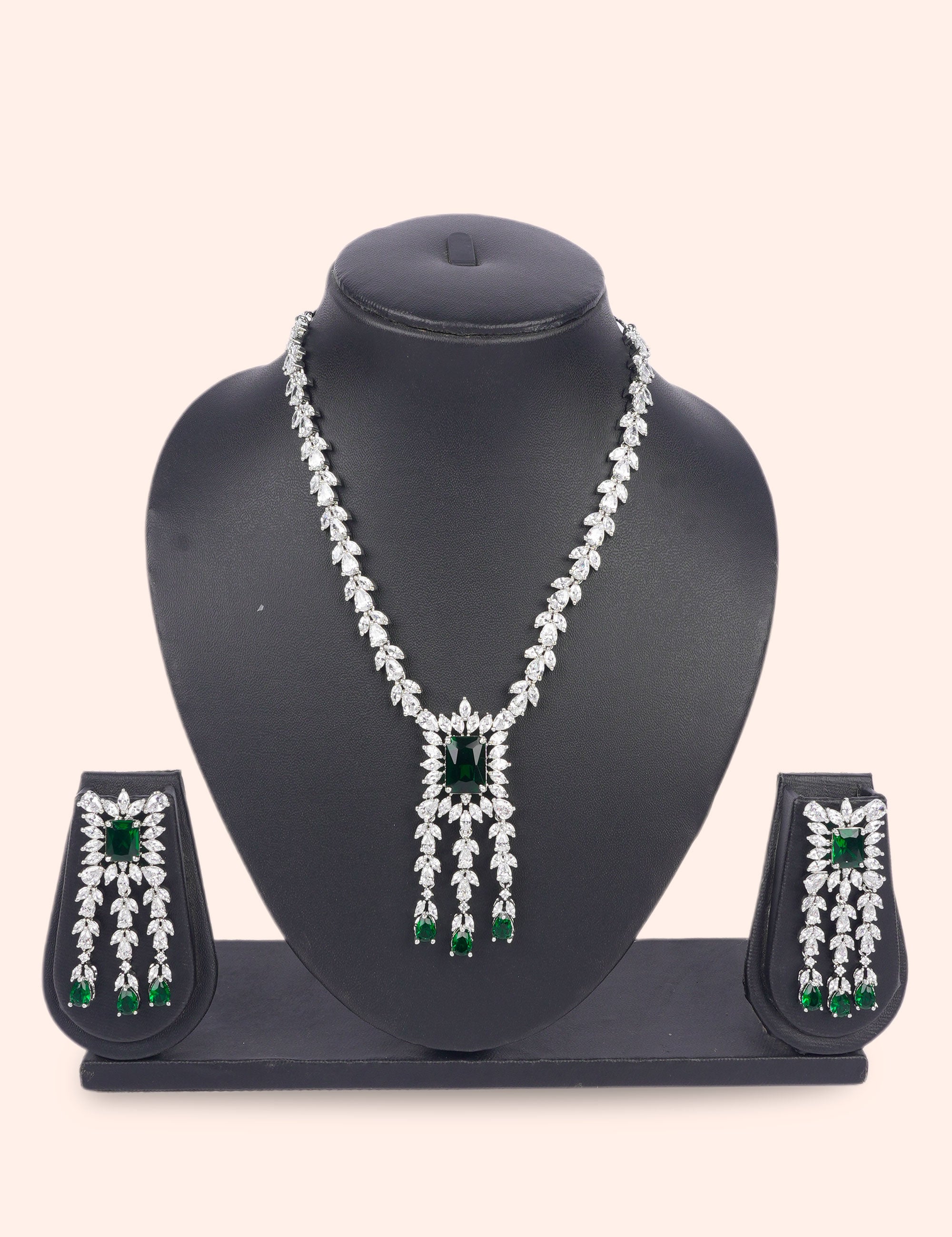 Royal Cascade & Zirconia Diamond Statement Set by N Dazzles Designs