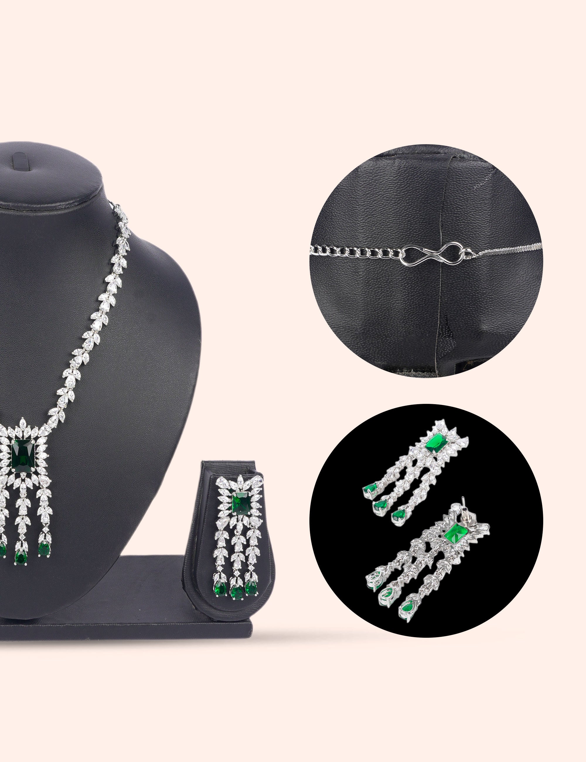 Royal Cascade & Zirconia Diamond Statement Set by N Dazzles Designs