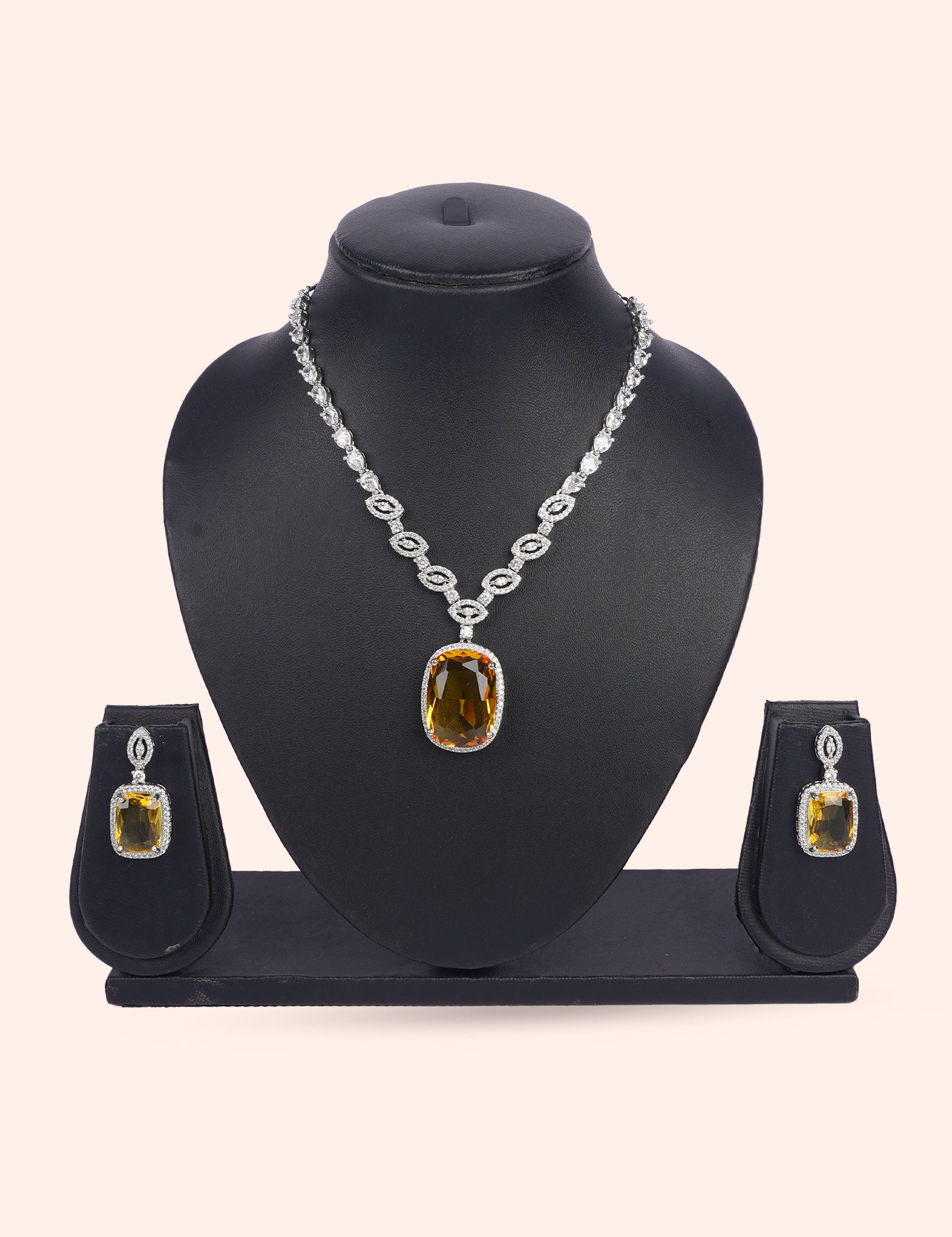 Regal Gold Set & Zirconia Diamond Statement Set by N Dazzles Designs