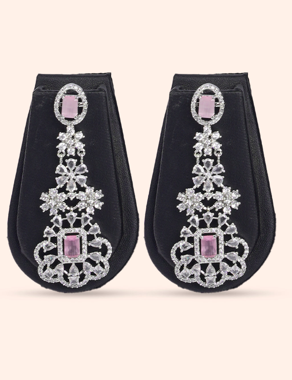Crystal Rose Choker & Zirconia Diamond Statement Set by N Dazzles Designs