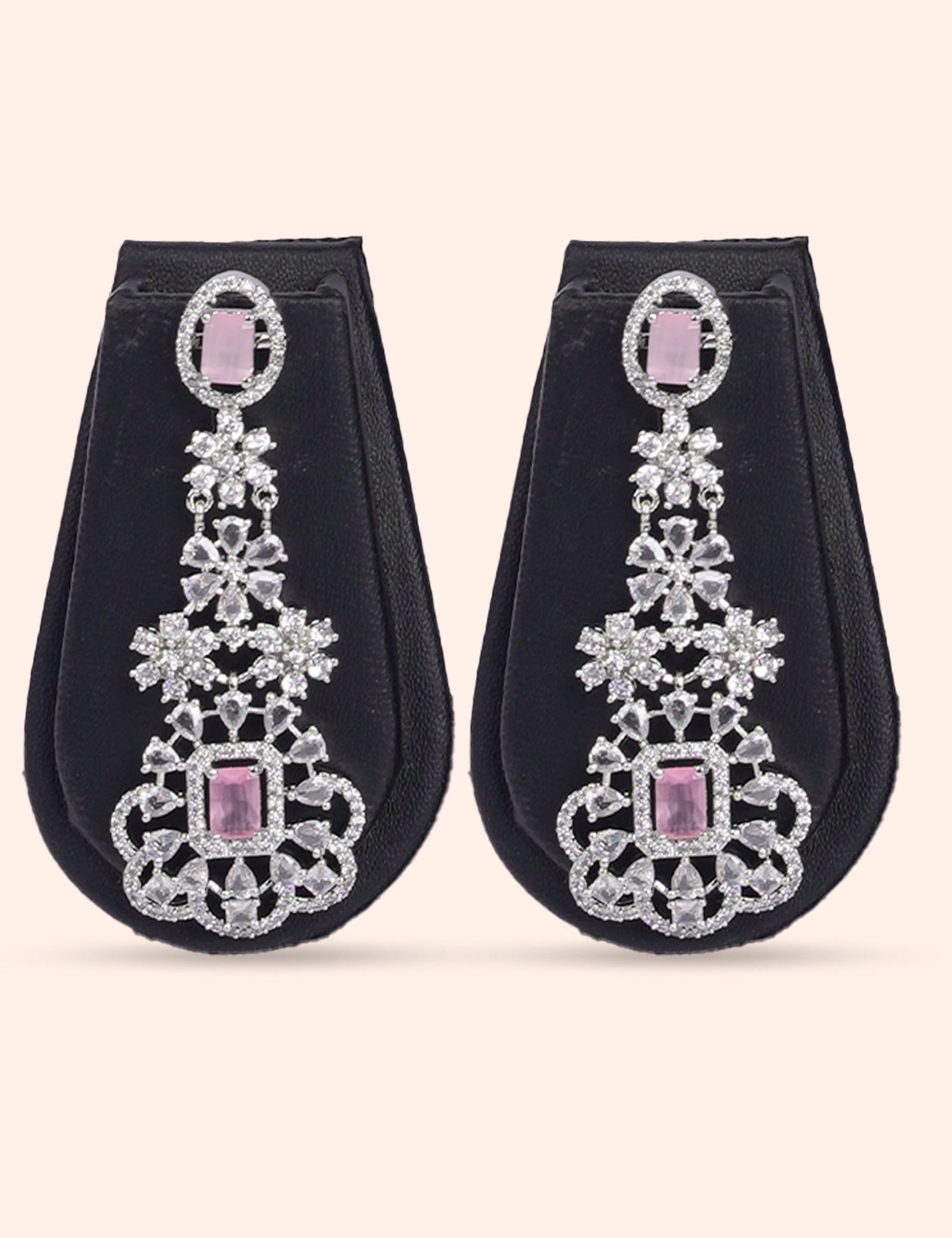 Crystal Rose Choker & Zirconia Diamond Statement Set by N Dazzles Designs