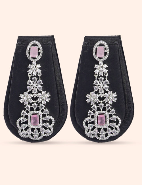Crystal Rose Choker & Zirconia Diamond Statement Set by N Dazzles Designs