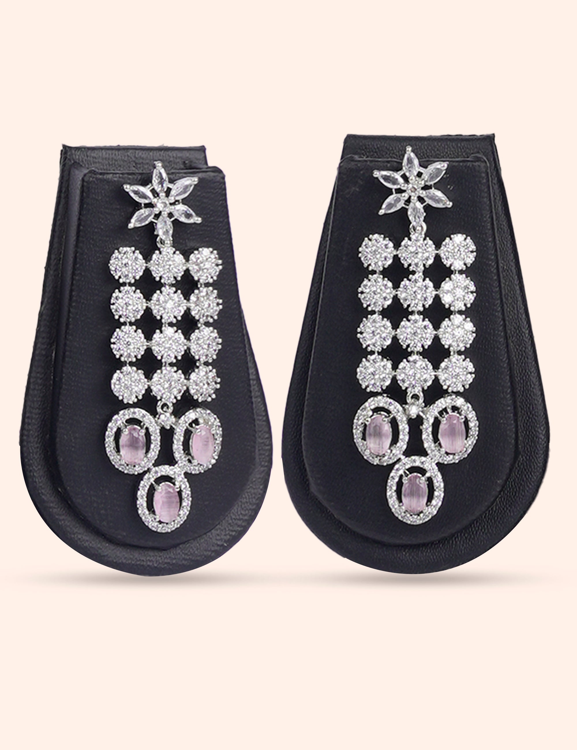 Moonlit Blush Choker& Zirconia Diamond Statement Set by N Dazzles Designs