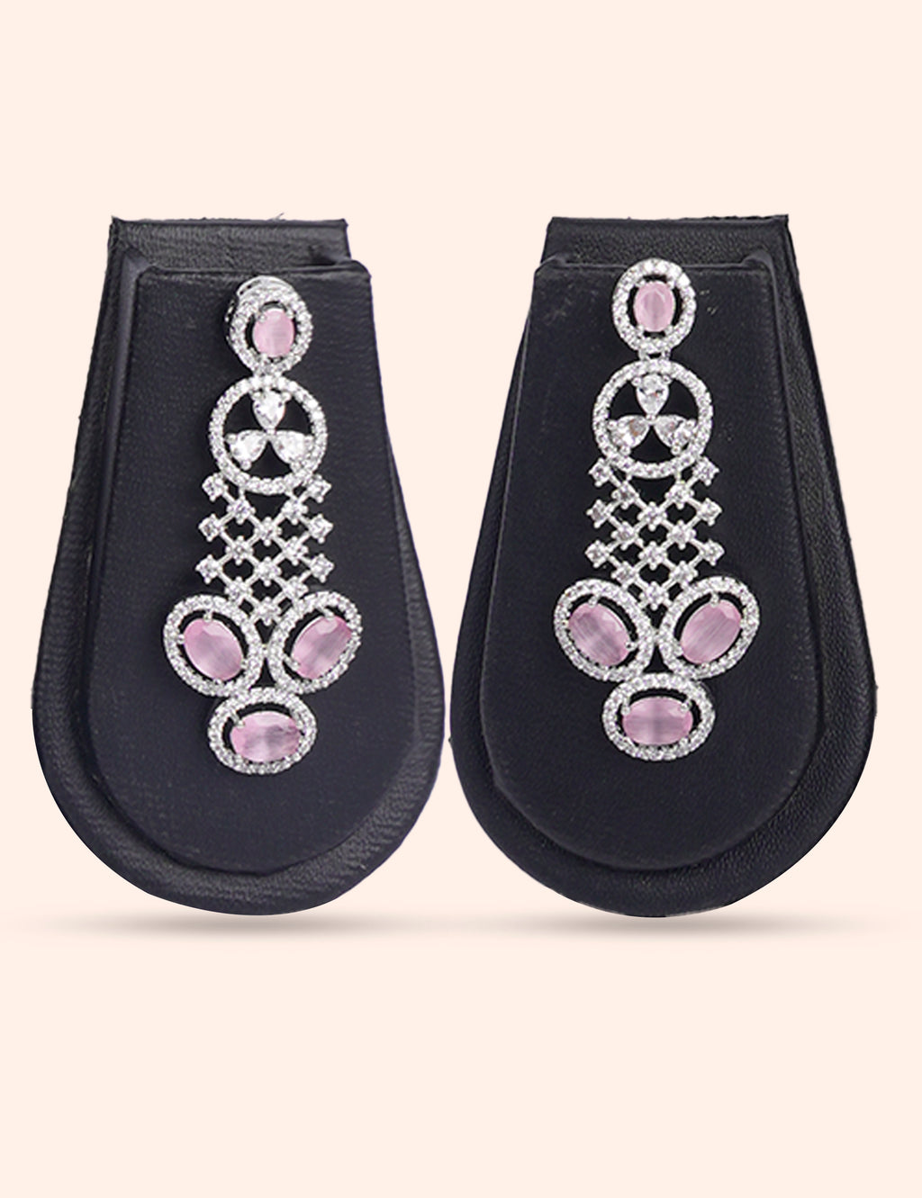 Pink Aura Royale & Zirconia Diamond Statement Set by N Dazzles Designs