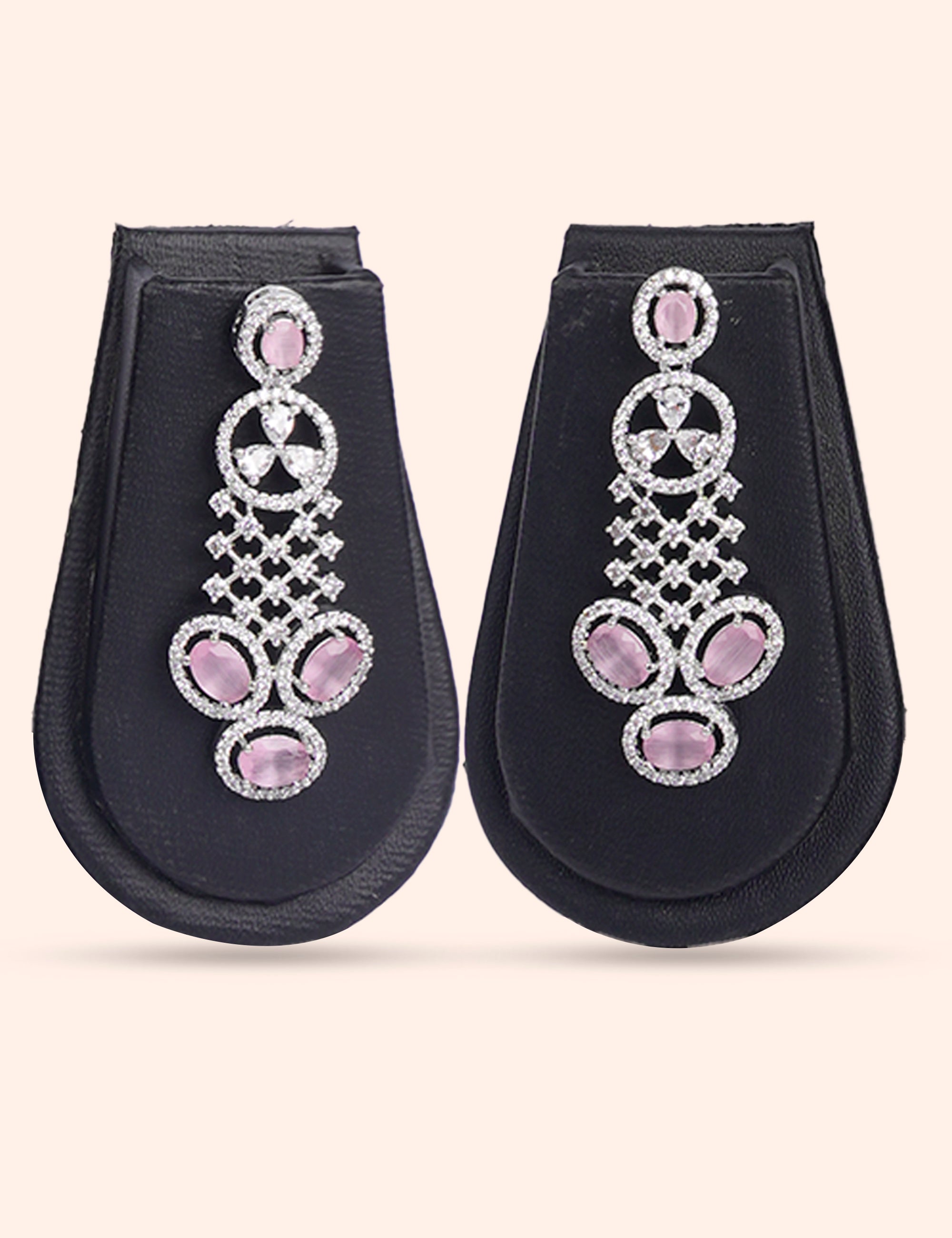 Pink Aura Royale & Zirconia Diamond Statement Set by N Dazzles Designs