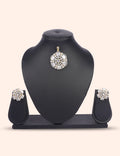 Floral Crown Pendant  & Zirconia Diamond Statement Set by N Dazzles Designs