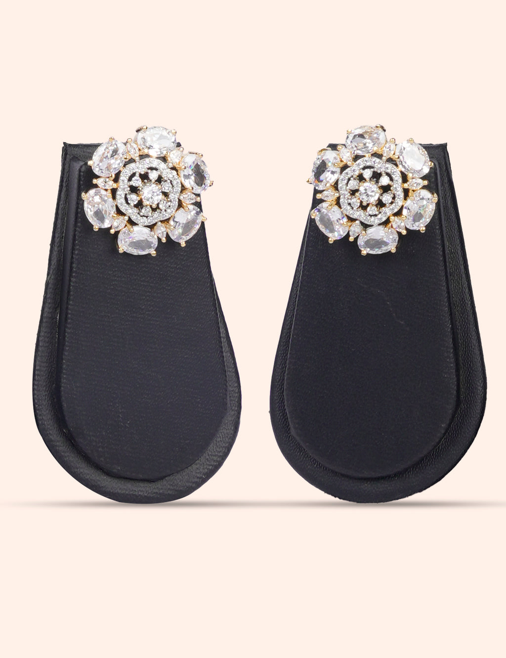 Floral Crown Pendant  & Zirconia Diamond Statement Set by N Dazzles Designs