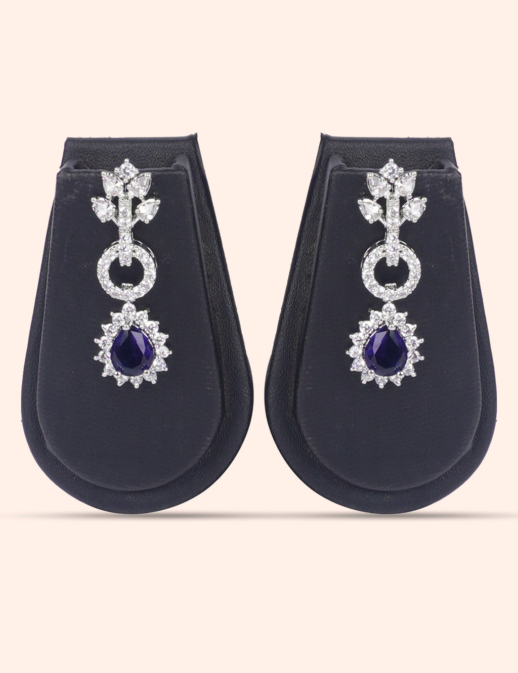 Royal Indigo Sparkle  & Zirconia Diamond Statement Set by N Dazzles Designs