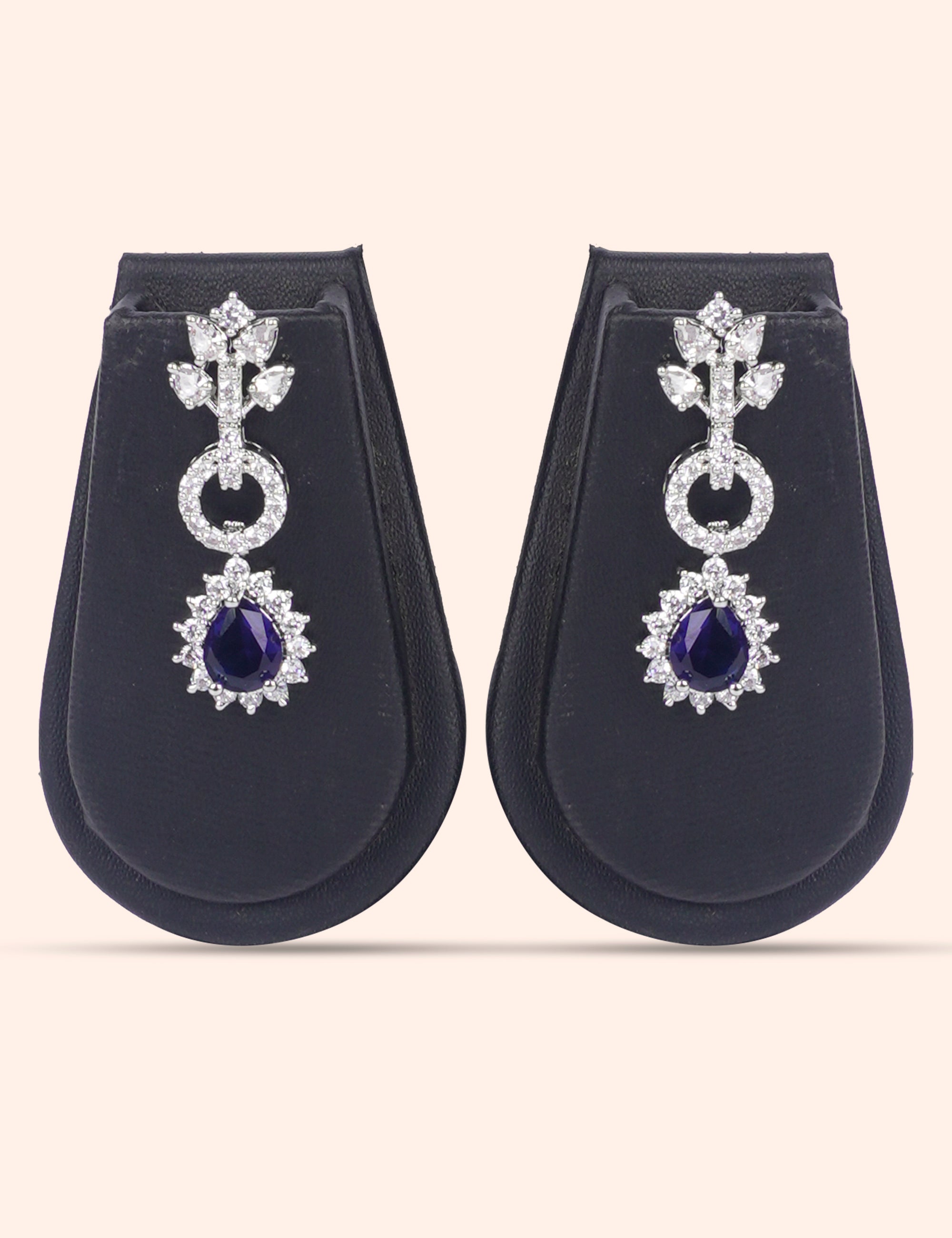Royal Indigo Sparkle  & Zirconia Diamond Statement Set by N Dazzles Designs