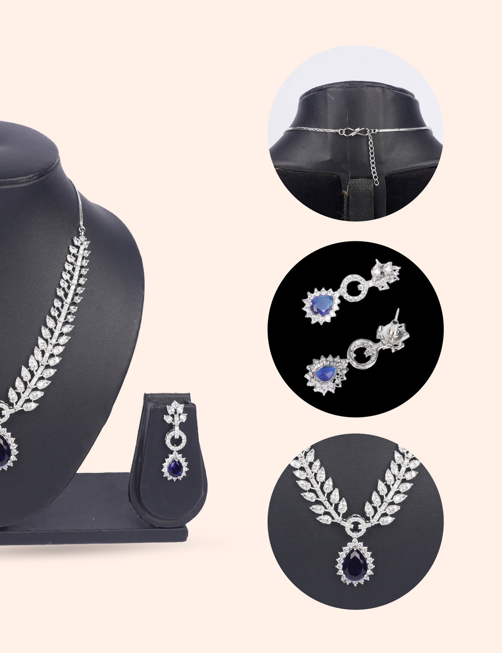 Royal Indigo Sparkle  & Zirconia Diamond Statement Set by N Dazzles Designs