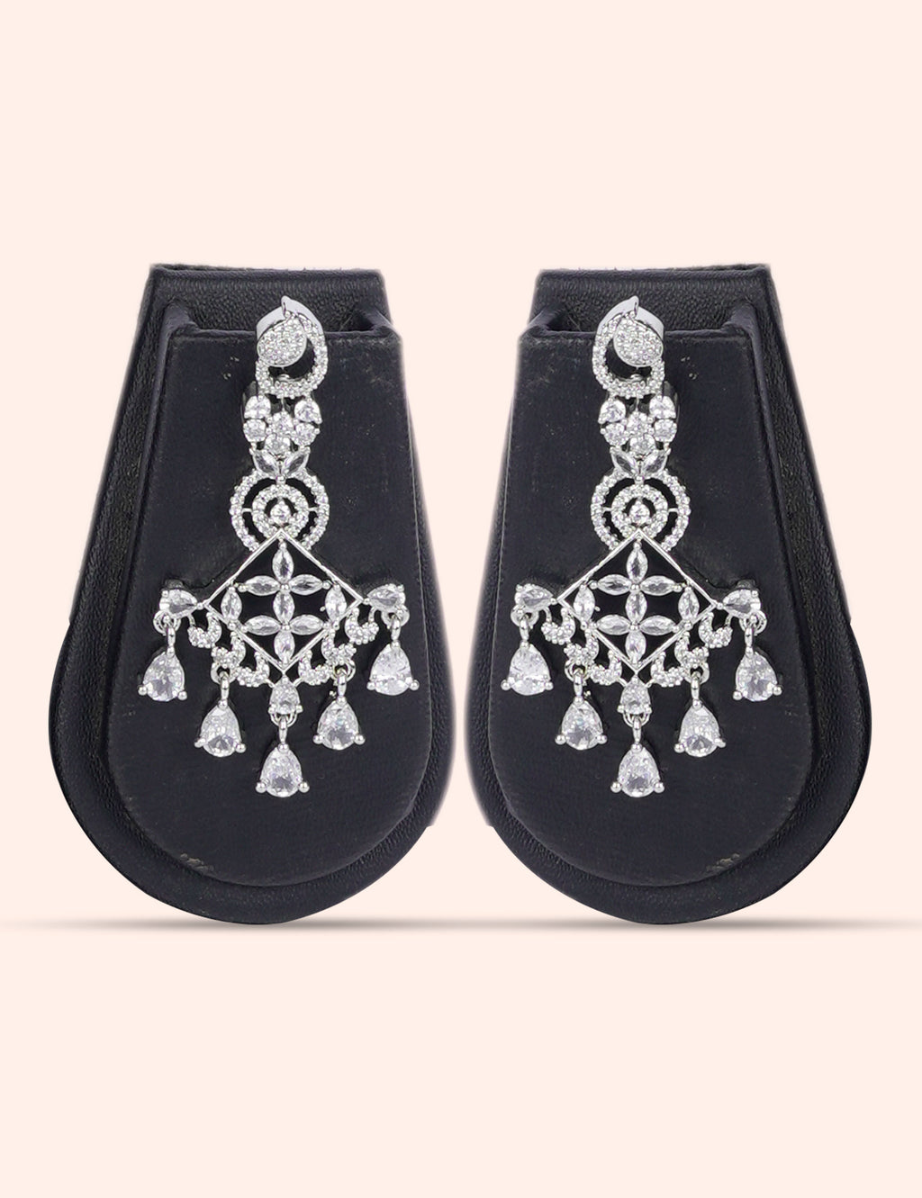 White Layered Set & Zirconia Diamond Statement Set by N Dazzles Designs