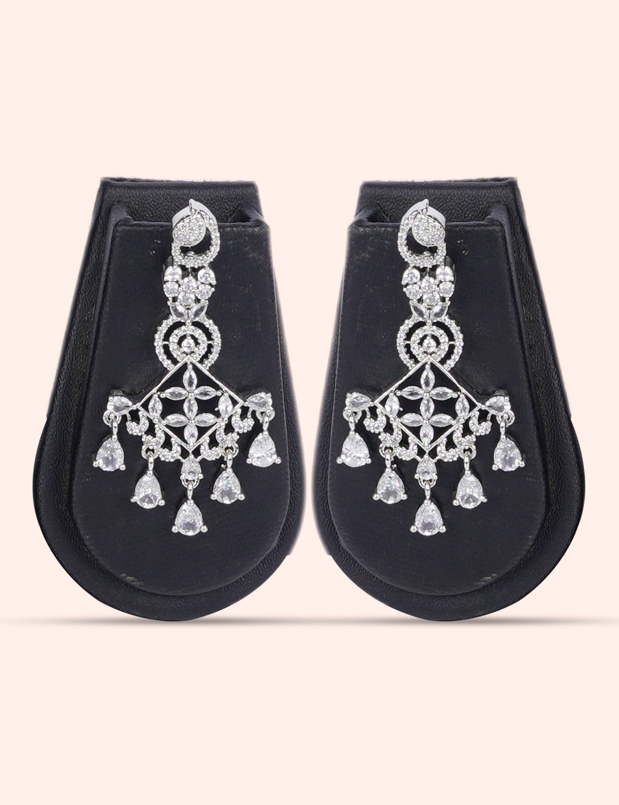 White Layered Set & Zirconia Diamond Statement Set by N Dazzles Designs