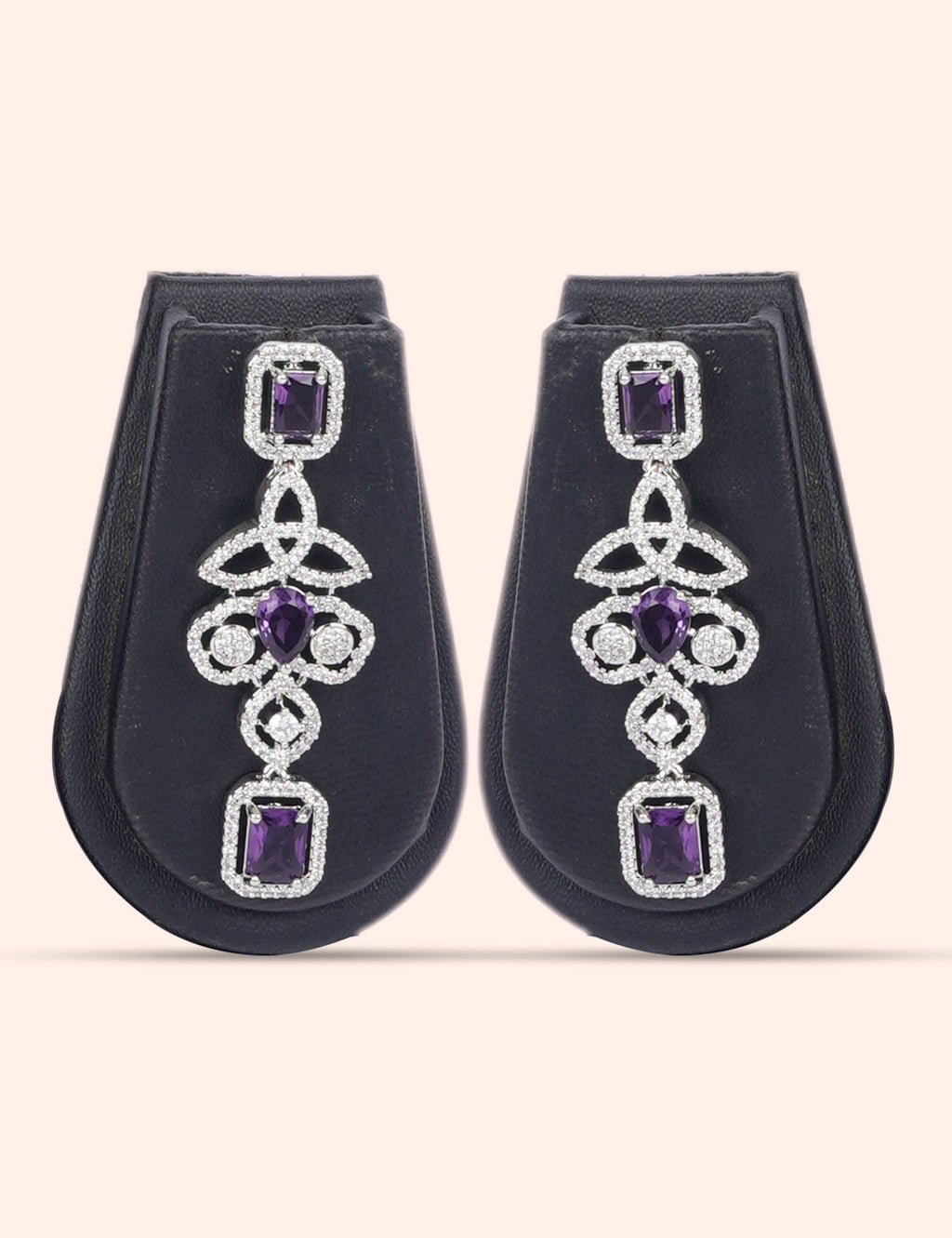 Victoria Purple Set & Zirconia Diamond Statement Set by N Dazzles Designs