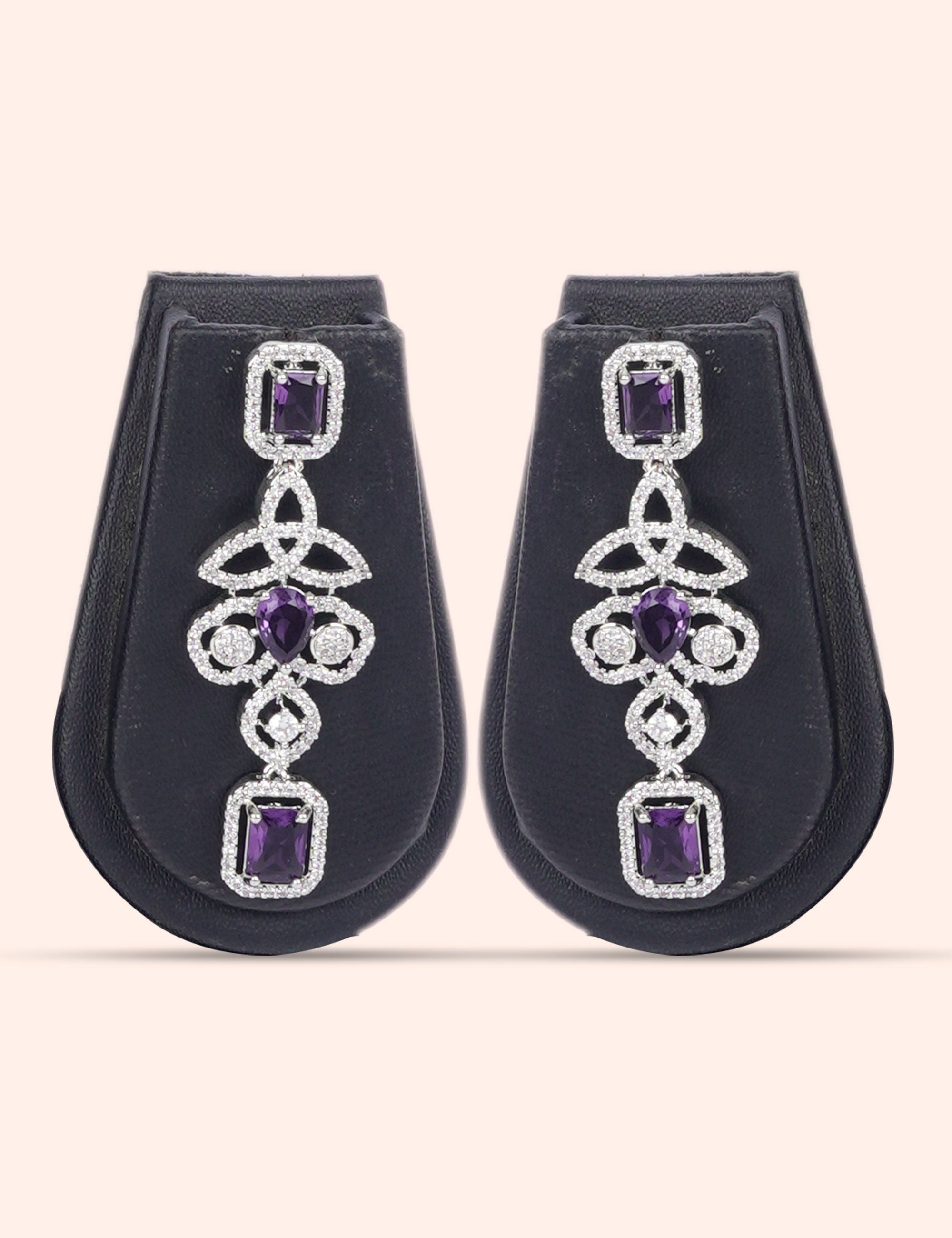 Victoria Purple Set & Zirconia Diamond Statement Set by N Dazzles Designs