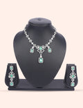 Mint Green Sparkle Set & Zirconia Diamond Statement Set by N Dazzles Designs