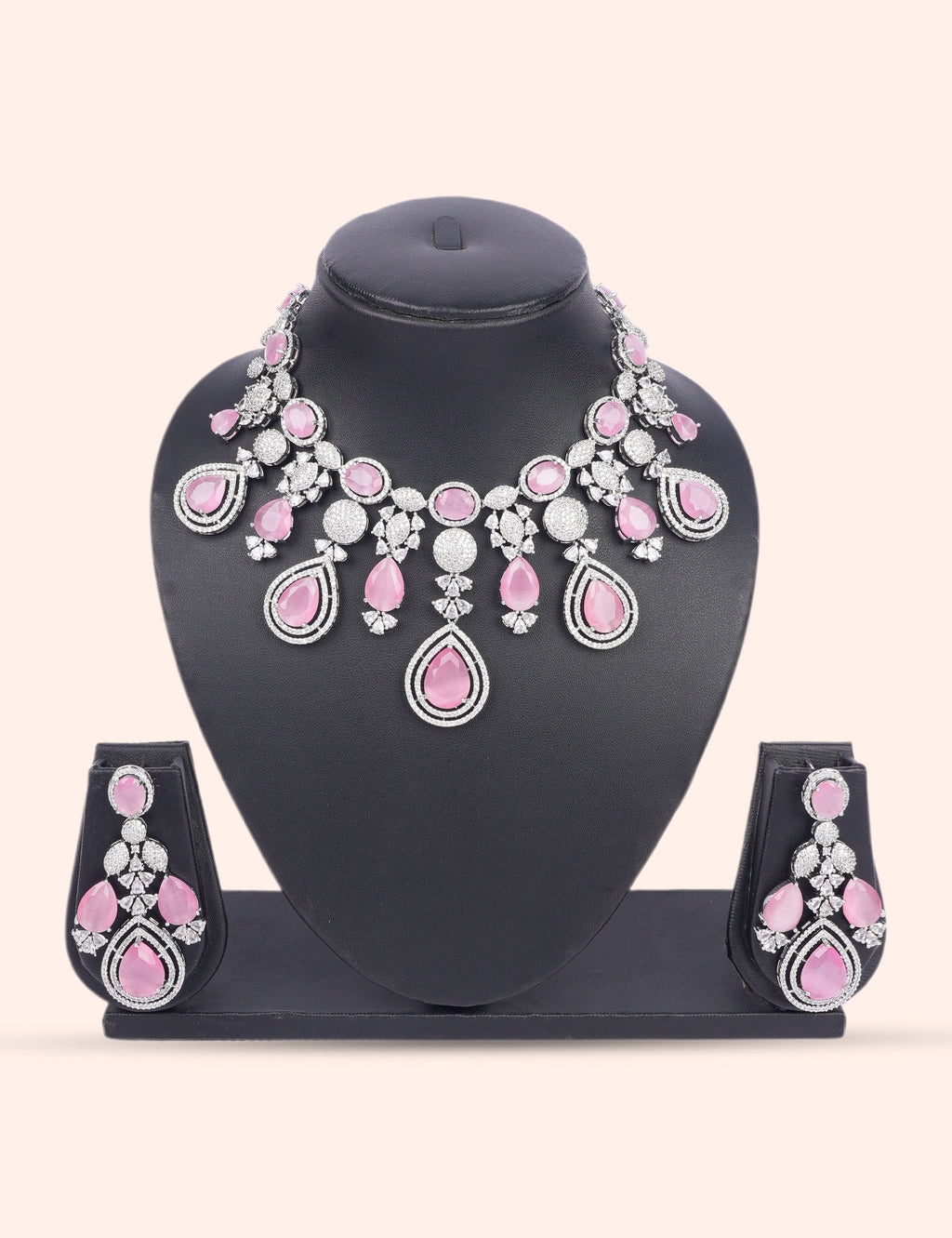 Crystal Drift & Zirconia Diamond Statement Set by N Dazzles Designs