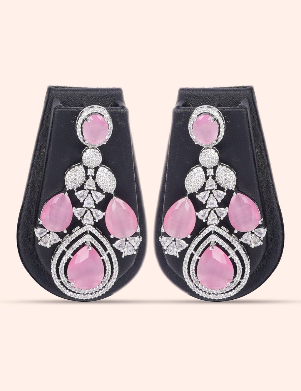 Crystal Drift & Zirconia Diamond Statement Set by N Dazzles Designs