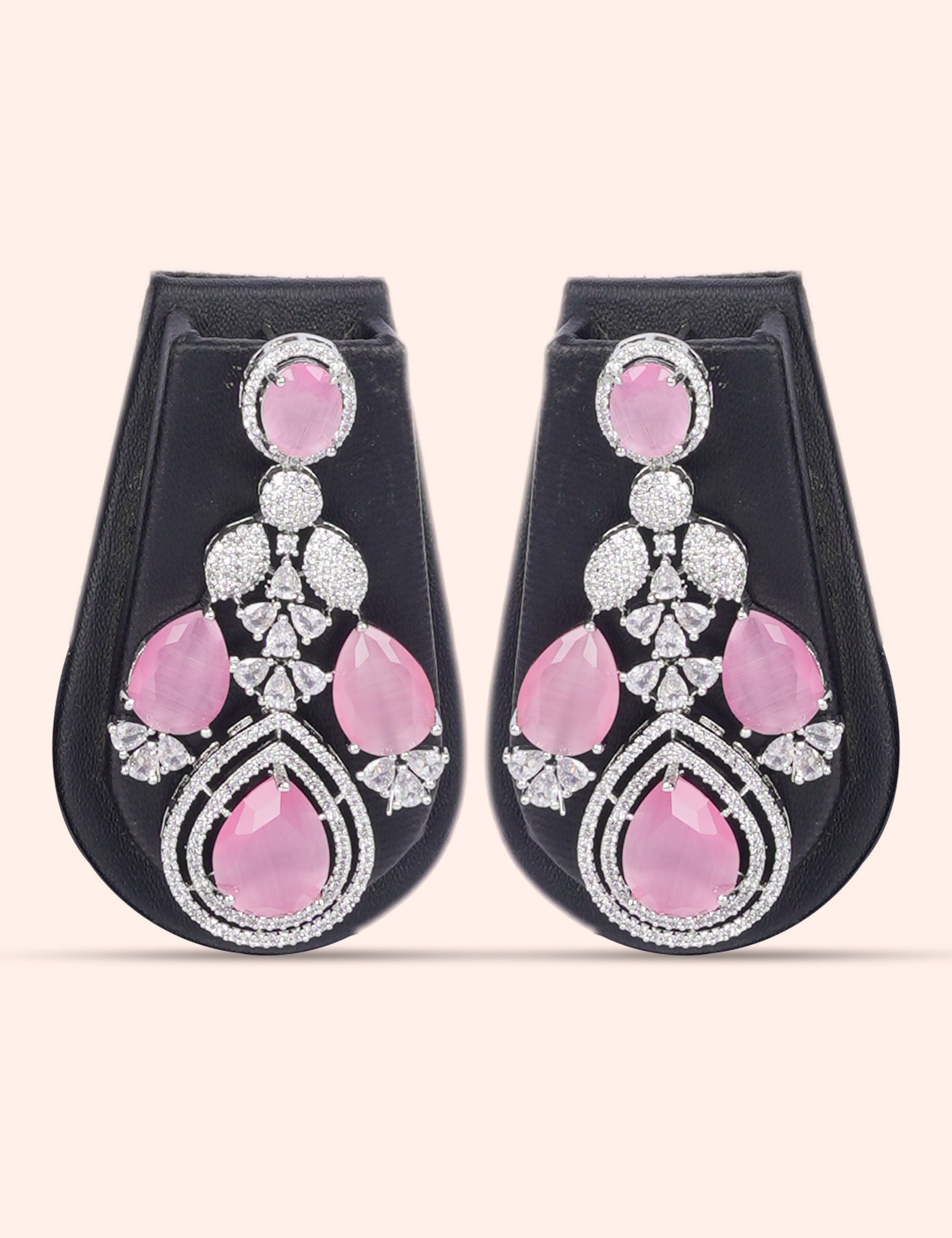 Crystal Drift & Zirconia Diamond Statement Set by N Dazzles Designs