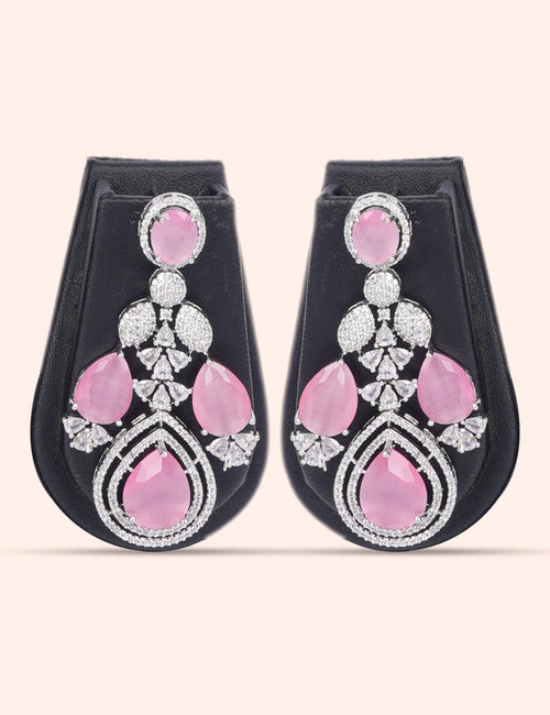 Crystal Drift & Zirconia Diamond Statement Set by N Dazzles Designs
