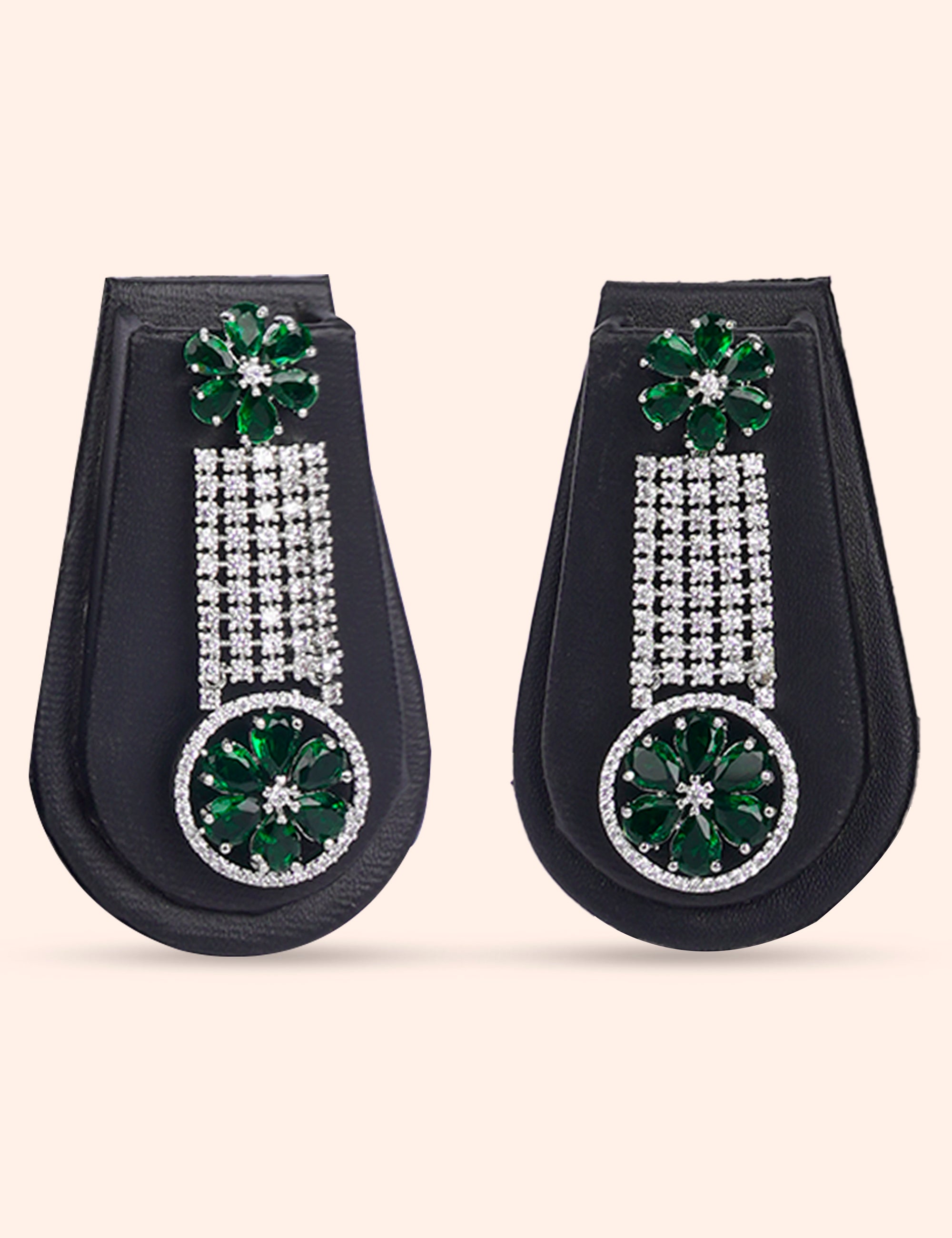 Virasat Emerald & Zirconia Diamond Statement Set by N Dazzles Designs